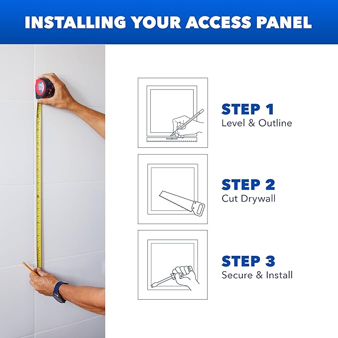 Steel Access Panel - Welded Steel Ceiling Access Panel 16x16, Metal Access Door with Powder-Coated Finish Metal Access Panel for Plumbing, Electrical, Mechanical Access (16" x 16")