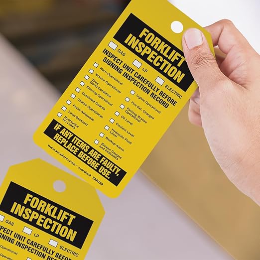 AccuformNMC 250 Inspection and Status Tags by-The-Roll, Forklift Inspection and Status, US Made OSHA Compliant Tags, Waterproof PF-Cardstock, Resists Tears, 6.25"x3", TAR722