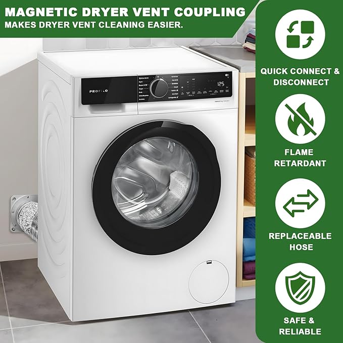 Magnetic Dryer Vent Coupling-Quick Connection and Disconnection Strong Magnet Self-Alignment Design Quick-Installation Dryer Magnetic Vent Connector Dryer Vent Connector Kit (Natural Titanium)