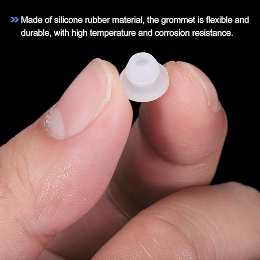 MECCANIXITY 20Pcs Snap Rubber Grommet Plug Mount Dia 5mm ID 2.5mm Narrow Groove Width 1.5mm Seal Anti-Scratch for Electrical Box Cable Pipes Transparent