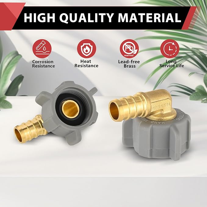 (Pack of 100) EFIELD 1/2 Inch Pex X 7/8 Inch Toilet Ballcock Swivel Elbow Adapter, Brass Plumbing Fittings,(PEX1807311-100PCS)