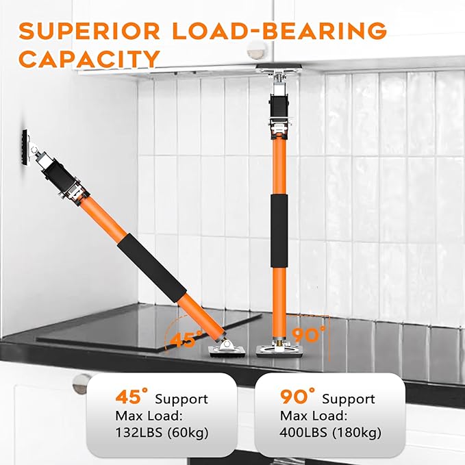 HOLOTHURIAN Cabinet Jack Support Pole, 27.5-49.2 inches Third Hand Tools Adjustable Support Pole, 3rd Hand Support System for Upper Cabinet Installation, 400 LB Capacity, 1-Pack