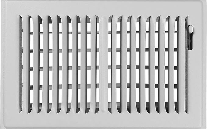 Shoemaker 6x10 Floor Register – Cement Gray Heavy Duty Metal Floor Vent Cover for Home Floors - Premium Forced Air Vent Covers