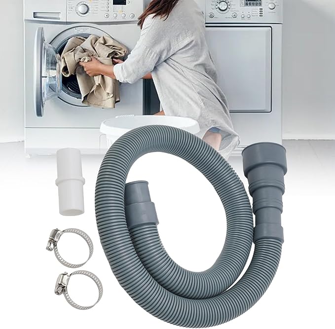 Drain Hose Extension Kit, Includes Drain Hose, Clamps And Adapter For All Washing Machines, Dishwashers And Dehumidifier High-Quality, Gray, 1-Piece(27.56 IN)