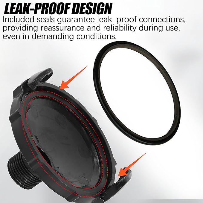 (1-Pack, Black T1020-1 Waste Valve Cap with Bayonet Hook 3" with Capped 3/4" GHT RV Sewer Cap