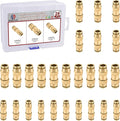26pcs Quick Connect Brass DOT Air Line Fittings Straight Union 1/4” 3/8” 5/16” Tube Push to Connect Fittings Air Suspension Fitting Straight Air Brake Union Push Lock Pneumatic Air Hose Fitting