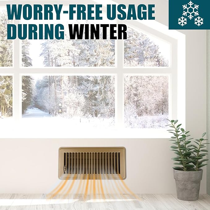 VOISEN 4x10 Floor Register, Brown Floor Vent Covers,Heavy Duty Steel Walkable Floor Vents,Vent Covers for Home Floor
