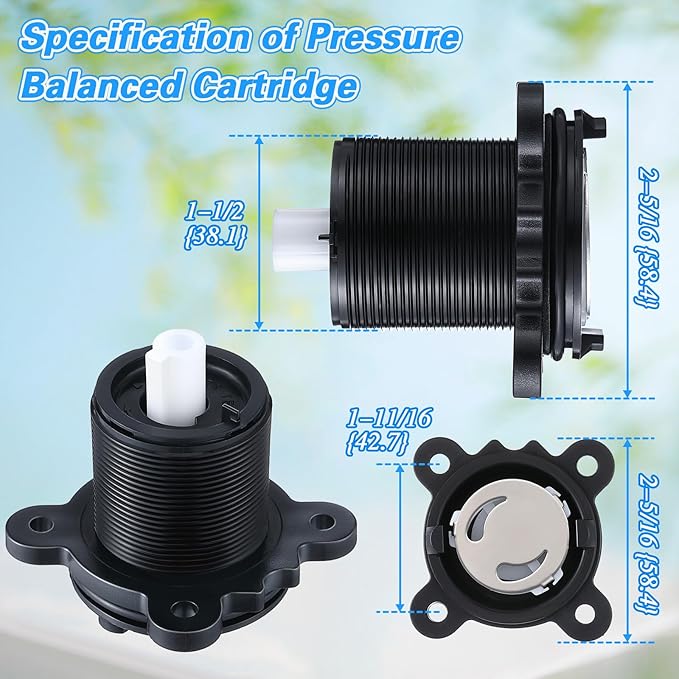 Dreyoo Valve Stem Assembly Only Compatible with 971-2500, Shower Cartridge Sub Assembly Compatible with Pfister 0X8/JX8/VB8/JV8 Deep Casting Valves, for Single Handle Tub and Shower Faucets