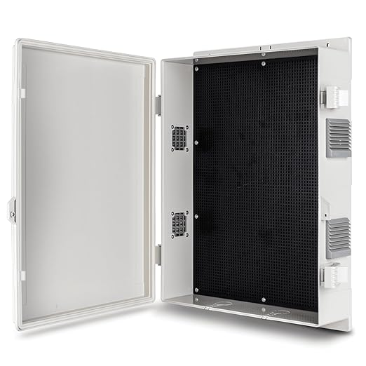 Outdoor Electrical Junction Box, ABS Water Resistant Enclosure with Internal Mounting Panel & Hinged Cover (18.1" H* 12.6" L* 4.3" W)