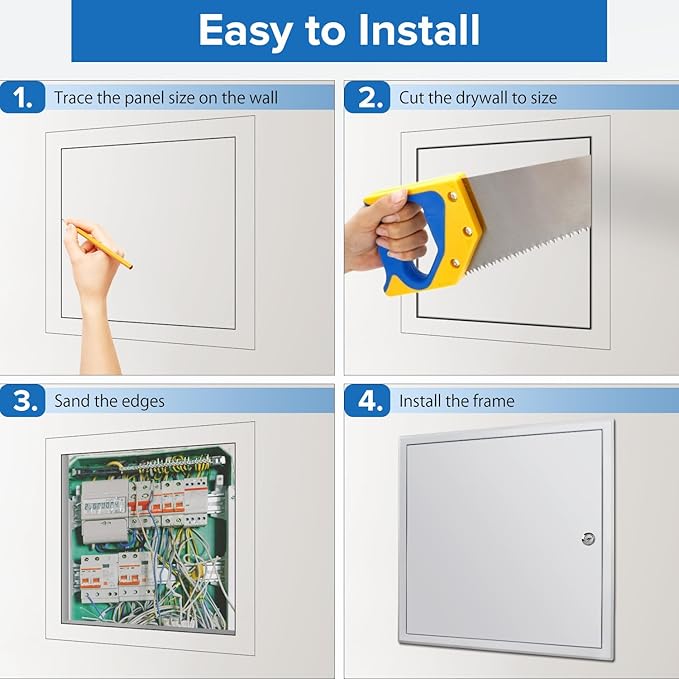 Donext Access Panel for Drywall/Ceiling, Wall Hole Cover with Lock and Keys, 16"x16" Metal Access Door, Concealed Service Door for Electrical and Plumbing