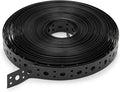 Black 1 Inch x 50FT Metal Strapping with Holes 0.03" Thick Galvanized Metal Pipe Hanger Strap for Plumbing, HVAC and Duct Support