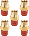 5PCS Quick Push to Connect Fittings, Brass Union Straight DOT Approved 1/4" Tube OD x 3/8" NPT Thread Air Line Adapter for Truck Trailers and Air Brake System