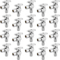 Angle Stop Valve,1/2 Inch Pex Expansion X 3/8 Inch OD Compression Angle Shut-off Valve with 1/4 Turn on/off (Pack of 20,ASTM F1960)(VALVE094-20Pack)