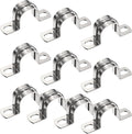 10Pcs 3/4 Inch 2 Hole Heavy Duty U-Tube Strap Clamp,Stainless Steel-304 Rigid U-Bracket Pipe Clamp Hanger Tube Tension Clips ID 20-new