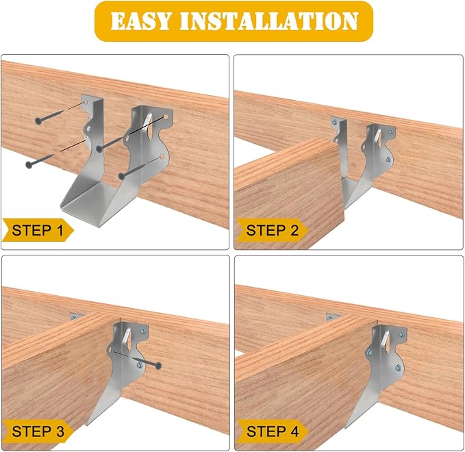 [20 Pack] 2x4 Joist Hanger, 18 Gauge LU28 Galvanizing Face Mount Joist Hangers, Wood Hurricane Ties, Rafters Tie