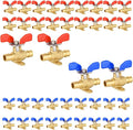 40 Pack Foskan PEX-A Expansion Drop Ear Ball Valve, 3/4" Full Port Shut-off Valve with Blue or Red Butterfly Handle for PEX-A Pipe Connection