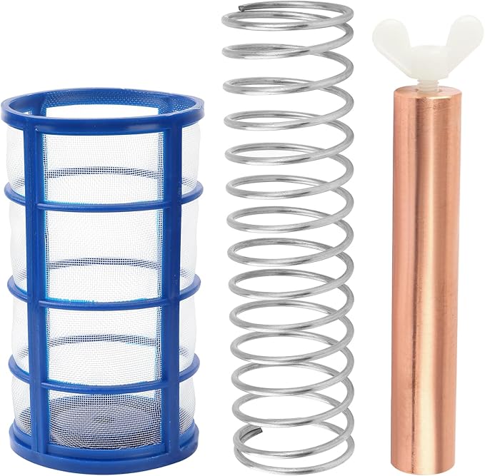 GDW Copper Anode Replacement Kit Solar Pool Replacement Copper Anode - 4.13 x 0.71 Inch Threaded M6,Includes Copper Anode/Threaded Basket/Spring/Wing Screw （4 Pcs