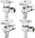 4-PCs HeSun Pex Angle Stop Valve, 1/2" Pex x 3/8" OD Compression Angle Stop, 1/4 Turn Shut Off Valve for Bathroom, ASTM F1807(VALVE076-4)