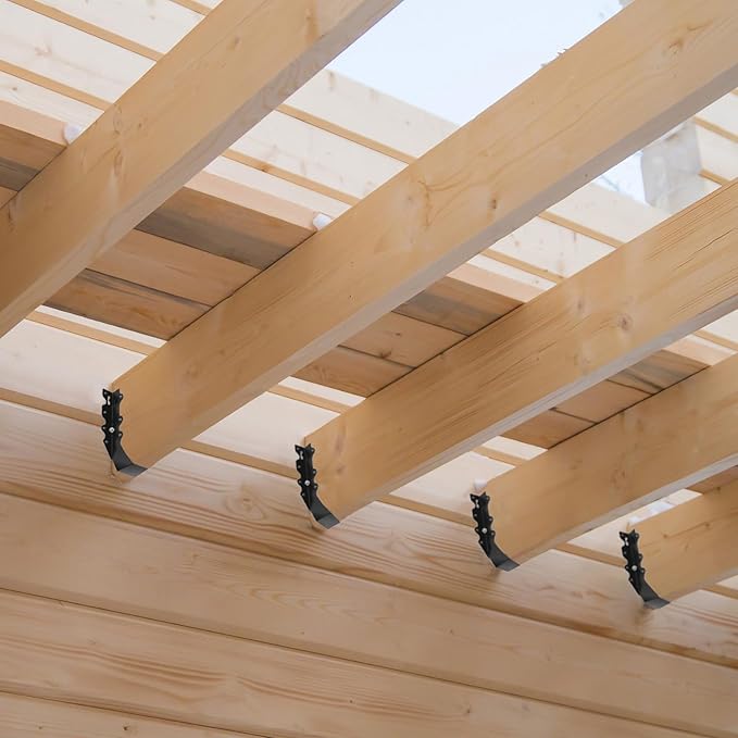25Pcs Black 2x8 Joist Hangers for Wood,18 Gauge Metal Face Mount Joist Hanger,Lu28 Joist Hangers Powder Coating,Hurricane Ties for Rafter,Rafter Brackets 2x8 for Deck,Floor,Roof Overhang,Ceiling Joist