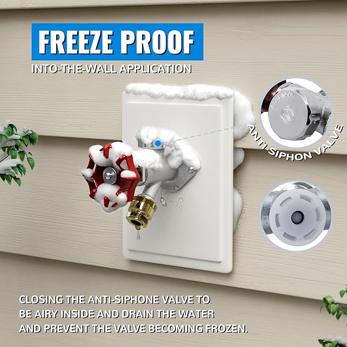SUNGATOR 4 Inch Frost Free Sillcock, Anti-Siphon Outdoor Hose Valve, 1/2" Pushfit x 3/4" GHT Hose Bibb, No Lead Brass Push-to-Connect Garden Faucet/Spigot, Detachable End for PEX Pipe, Copper, CPVC