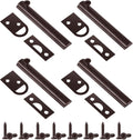 Lothee 4 Pcs Solid Brass Surface Bolt Door Slide Bolt Door Latches for Top of Slide Latch Lock(4'',Oil Rubbed Bronze)