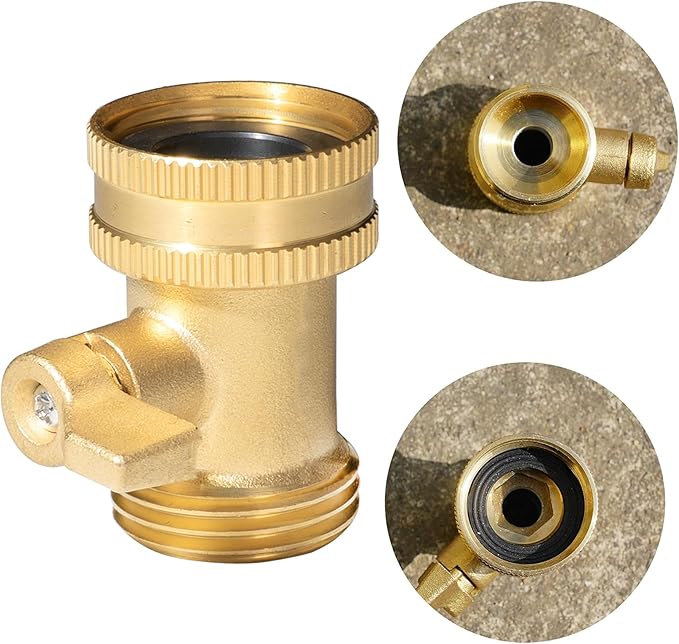 Hourleey Brass Garden Hose Shut Off Valve, 2 Pack Heavy Duty 3/4 Inch Solid Brass Garden Hose Shut Off Valve with 10 Extra Rubber Washers