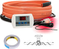 Cupohus Heat Tape for Water Pipes with Digital Display Thermostat 9FT, Freeze Protection Self-Regulating Heat Trace Cable for Metal, Plastic Home Pipes, Roof and RV, 110-120V