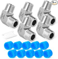 TAISHER 5PCS 304 Stainless Steel 90 Degree Barstock Street Elbow, 1/8" NPT Male Pipe to 1/8" NPT Male 304 Stainless Pipe Fitting