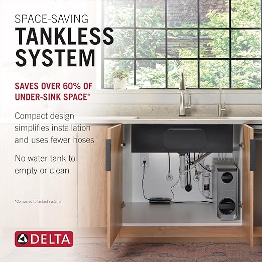 Delta Clarifi Under Sink Reverse Osmosis Water Filter System, 6-Stage RO Water Filter, NSF-58, 42, 53, 401, 372 Certified, ASSE 1086 Certified, Tankless Filtration System, DWQ1001012