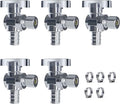 VINTEX 5 Pack 1/2 Inch Pex x 3/8 Inch Od Angle Pex Valve,Water Shut Off Valve,Quarter Turn Crimp Fittings Angle Stop Valve,Chrome Plated Brass,CPVC