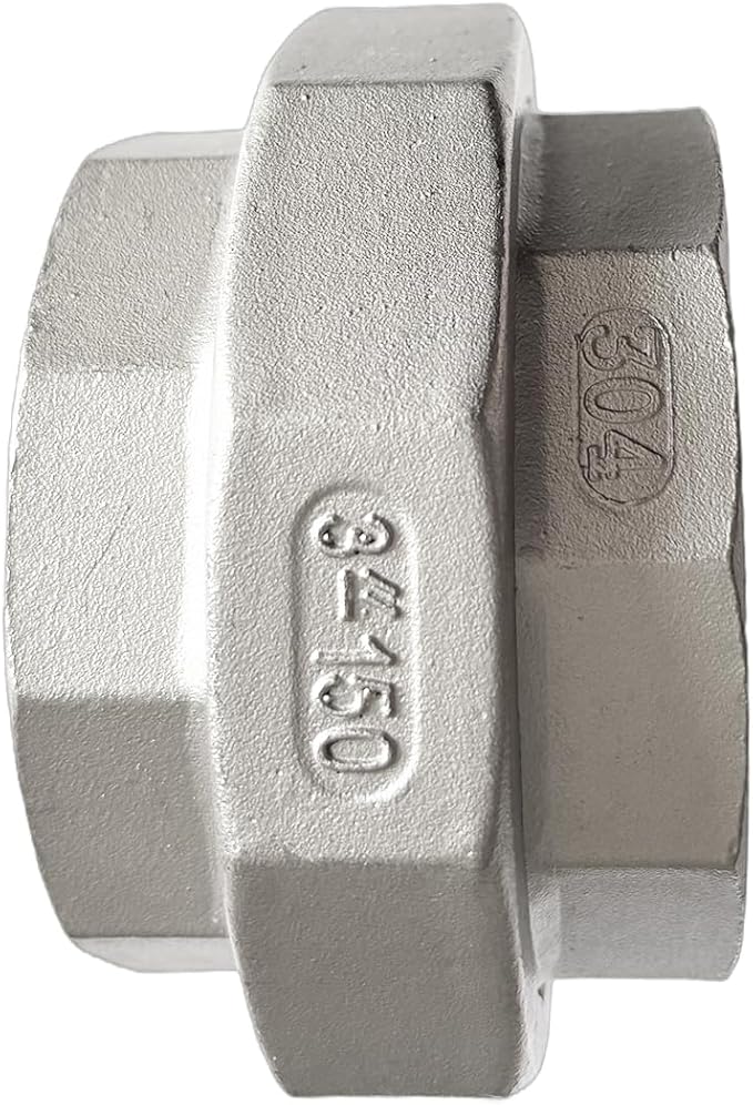 3" Union Pipe 304 Stainless Steel NPT Female Thread Union Joint Cast Pipe Fitting Pack of 1