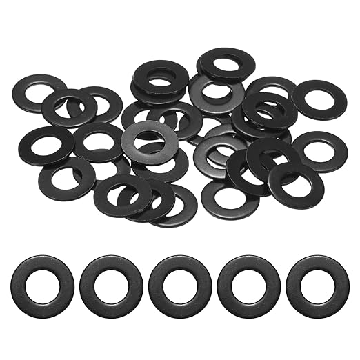 50-Pack 3/8" Flat Washers, 7/8" OD 304 Stainless Steel Washers for Bolts Screws Nuts for Automotive/Machinery/Furniture, Flat Metal Washers [Black Galvanized]