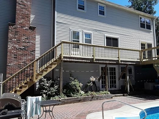 60 Pack Deck Balusters 36'' Straight Deck Railing Balusters (Rectangle) with End Caps & Screws,Hollow Rectangle Deck Balusters for Deck Railing Porch