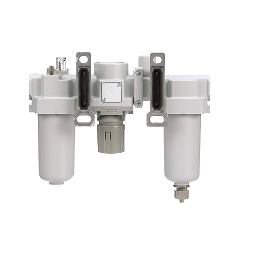 PneumaticPlus SAU400A-N04G-MEP - Dual Air System 1/2" NPT - Compressed Air Filter, Regulator & Lubricator w/Additional Free Air Port 3/8" NPT - Manual Drain, Metal Bowl