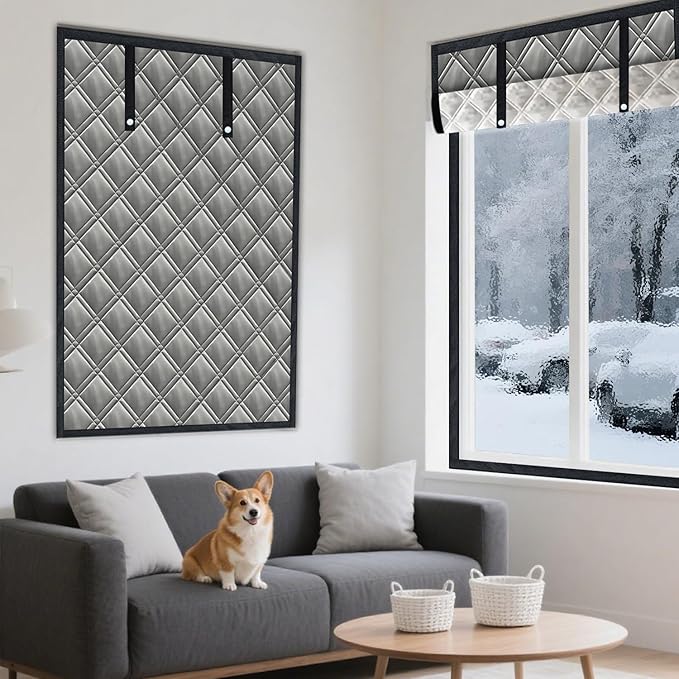Gulrear 43"x59" Window Insulation Kit for Winter,3Layer Thermal Window Insulation Cover for Winterizing to Block Cold Drafts and Insulates,Features Velcro for Adjustable Fit for RV,Indoor Window