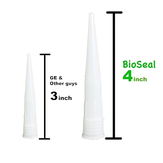 Clear BioSeal 100% Silicone Sealant Caulk Kitchen and Bath Grade, Waterproof and No Odor No Color Change 10.1 Ounce Cartridge, 50 Clear Tubes Set / 2 Boxes
