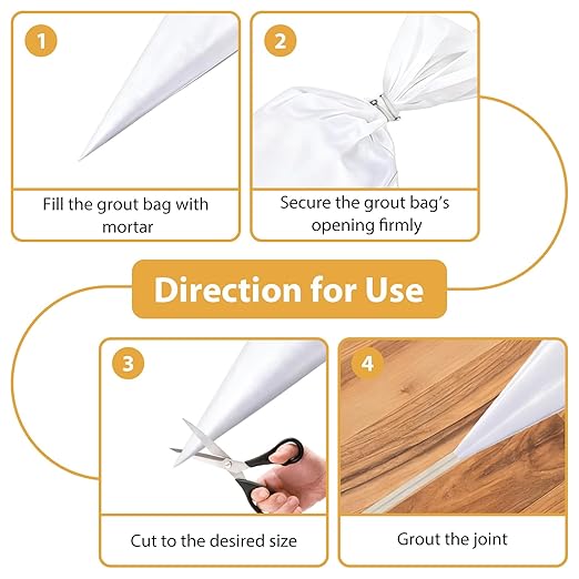 26 Pcs Tile Grout Masonry Mortar Bag with Caulking Tools, 16x12 Inch Heavy Duty Tear Resistant Puncture Tip for Cement Sealer Application in DIY Tile Installation and Brickwork Projects