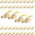 40-Pack Foskan 1" Brass PEX-A Ball Valve with Yellow Handle, Quarter Turn Full Port Valve for PEX-A Pipe Connection
