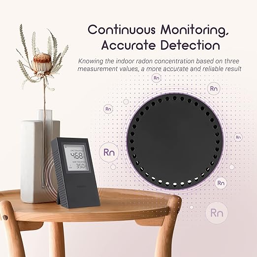 INKBIRD Home Radon Detector, Portable Radon Meter, Short-Term and Long-Term Monitoring, US Version-Pci/L Battery Included (INK-RD1-B)