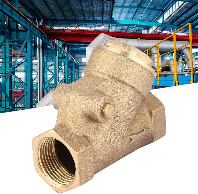 Brass Check Valve NPT 3/4 Inch Y Type One Way Non Return Valve High Pressure 1.6Mpa for Water Gas Plumbing Systems Industrial Use