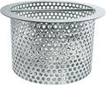 Commercial Floor Drain Strainer, 6'' Lip Diameter x 4" Tall 304 Perforated Cylindrical Mesh Stainless Steel Drain Strainer for Factory/Kitchen/Hospital/Restaurant (Silver, 4" Tall x 6" Diameter)