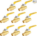 8 Pack Ball Valves, 1" Pex Crimp Shut Off Valve Yellow, Brass Full Port Pex B Shut Off Ball Valve for Hot and Cold Water, NSF/ANSI 61 Certified