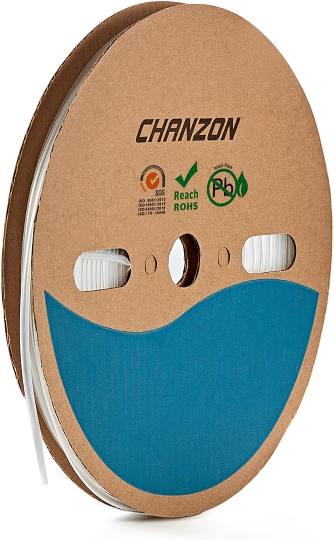 Chanzon 3:1 Ratio - 80ft Roll - Heat Shrink Tubing 3/32" (2.4mm) - Marine Grade Waterproof Adhesive Lined - (25M Total Length) Clear/Transparent Polyolefin Sleeving Wrap Shrinking 3 to 1 Ratio 1pcs
