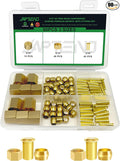 90pcs 3/16" Brass Compression Sleeves Ferrules Inserts Nuts Fittings Assortment Kit, Air Hose Ferrules Kit of Air Water Fuel Oil Gas Tube Lines