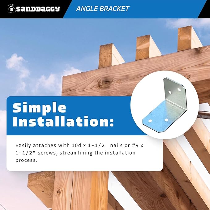Sandbaggy 2" x 1-1/2" x 1-3/8" Galvanized Angle Bracket (90°) - 18 Gauge Steel - Rust Resistant (2" x 1-1/2" x 1-3/8", 1000, Count)