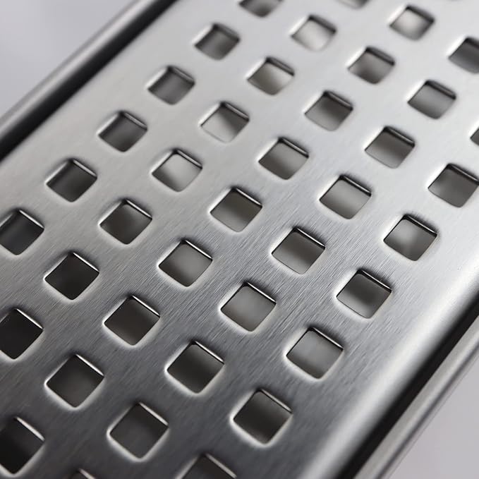 Linear Shower Drain 48", 304 Stainless Steel Floor Drain w/Hair Strainer, Rectangular Shower Drain w/CUPC Certified, Brushed