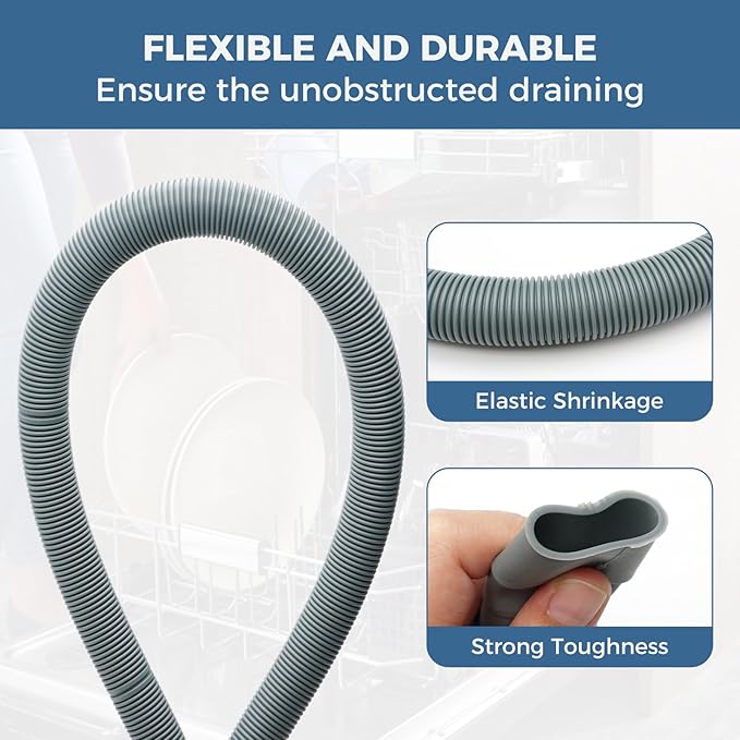 AEM74333101 Dishwasher Drain Hose AEM74333104 Compatible with LG Kenmore Dishwashers, Drain Hose Assembly Replaces AP7034217 PS16621806 LDF5545ST LDF5545WW LDP6797BD LDP6797ST LDPS6844AS