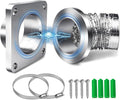 Magnetic Dryer Vent Coupling-Quick Connection and Disconnection Strong Magnet Self-Alignment Design Quick-Installation Dryer Magnetic Vent Connector Dryer Vent Connector Kit (Natural Titanium)