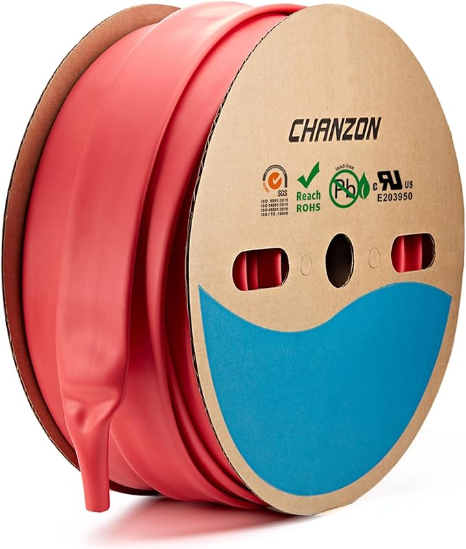 Chanzon 3:1 Ratio - 80ft Roll - 1-1/2" (39mm) Red Heat Shrink Tubing - Marine Grade Waterproof - 1pcs