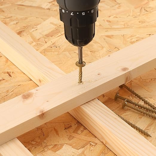 #14 x 2 Inch Lag Screws (124Pcs) 2lb. Structural Wood Screw, Bronze, Carbon Steel, Washer Head, Rust Resistant epoxy Coated, T30 Star Bit
